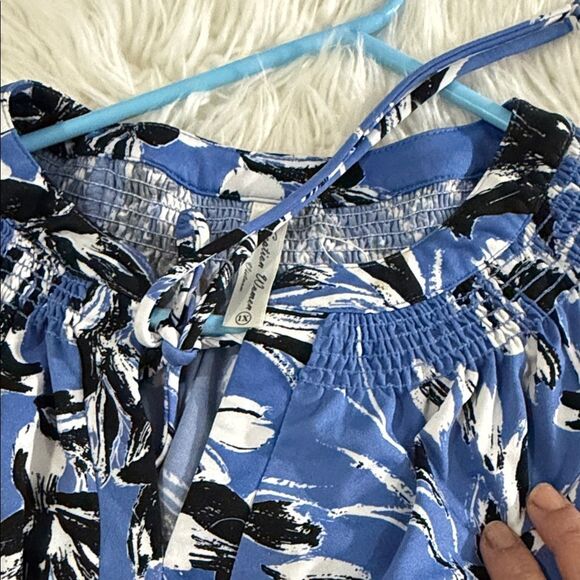 PerSeption Concept Blue Dress with Black and White Floral Design Size 1X - Picture 3 of 8